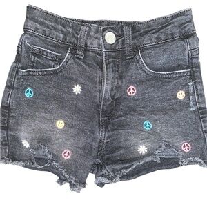 Justice • Black• Embroidered • Denim Shorts